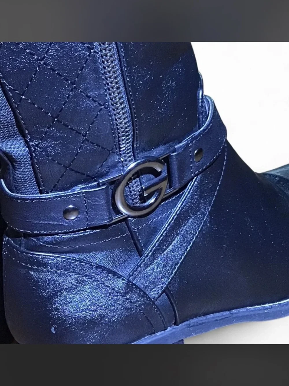 G by Guess Shiny Black Over-the-Knee Buckle Boots